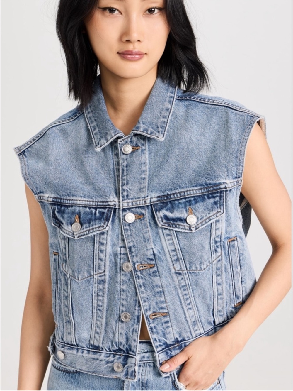 Agolde Denim Vest Charli Sleeveless in Immortal Blue